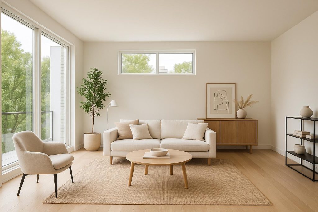 Bright interior of new Burnaby apartments with open floor plan and natural light.