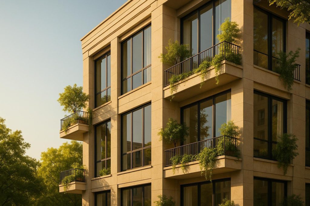 Refined modern building showcasing thoughtful architecture for exclusive living spaces.