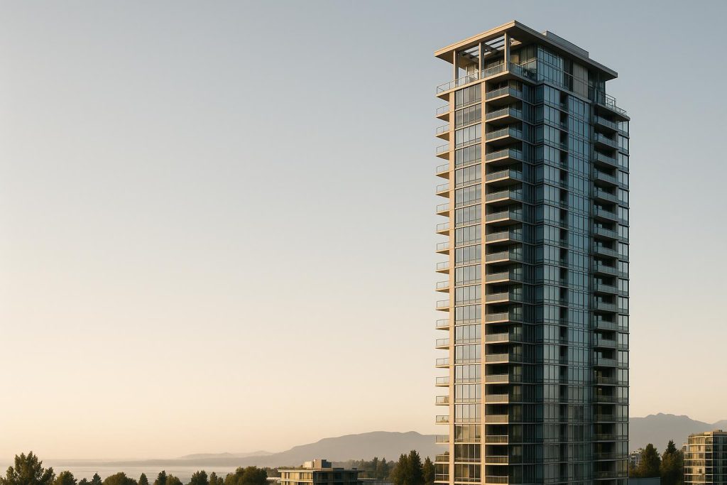 Modern BC condo building demonstrating potential condo investment.