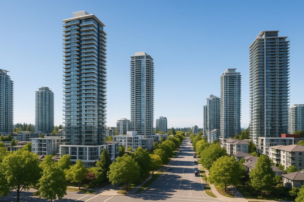 Modern Burnaby neighbourhoods with new high-rises and investment potential.