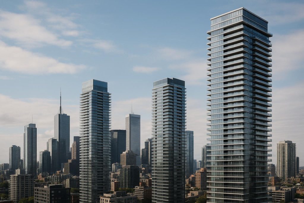 Downtown skyline showing condo towers for downtown condo listings.