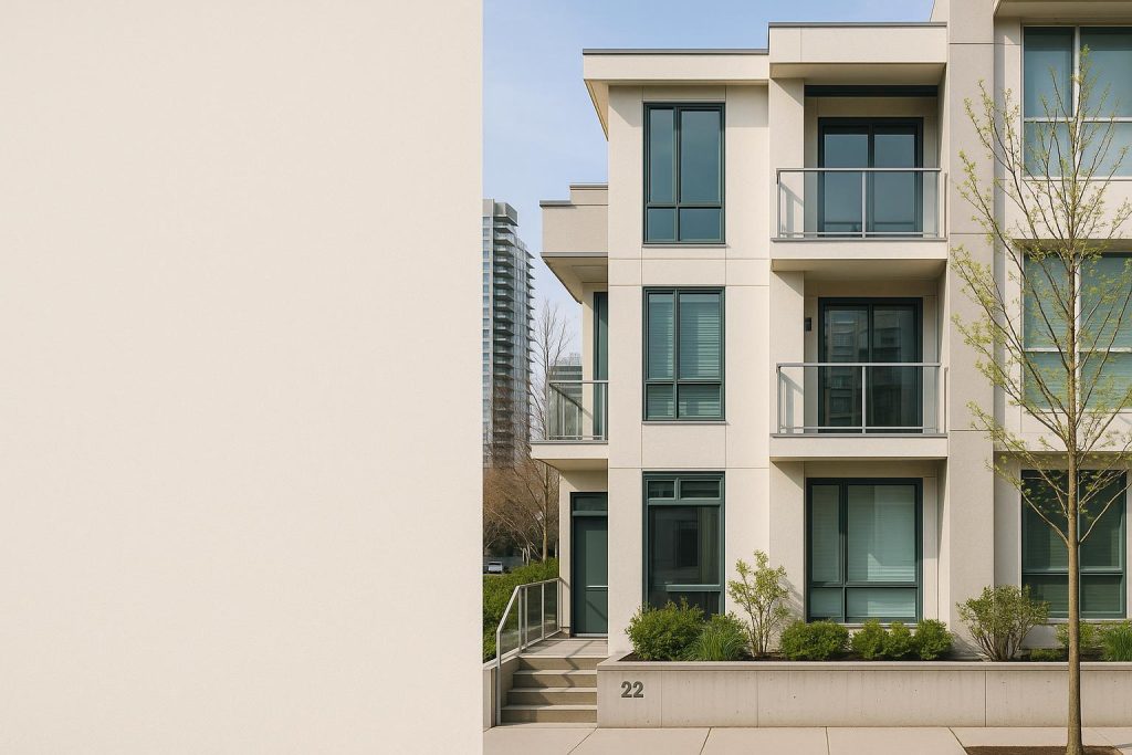 Modern building exterior highlighting custom build solutions for strong resale prospects.